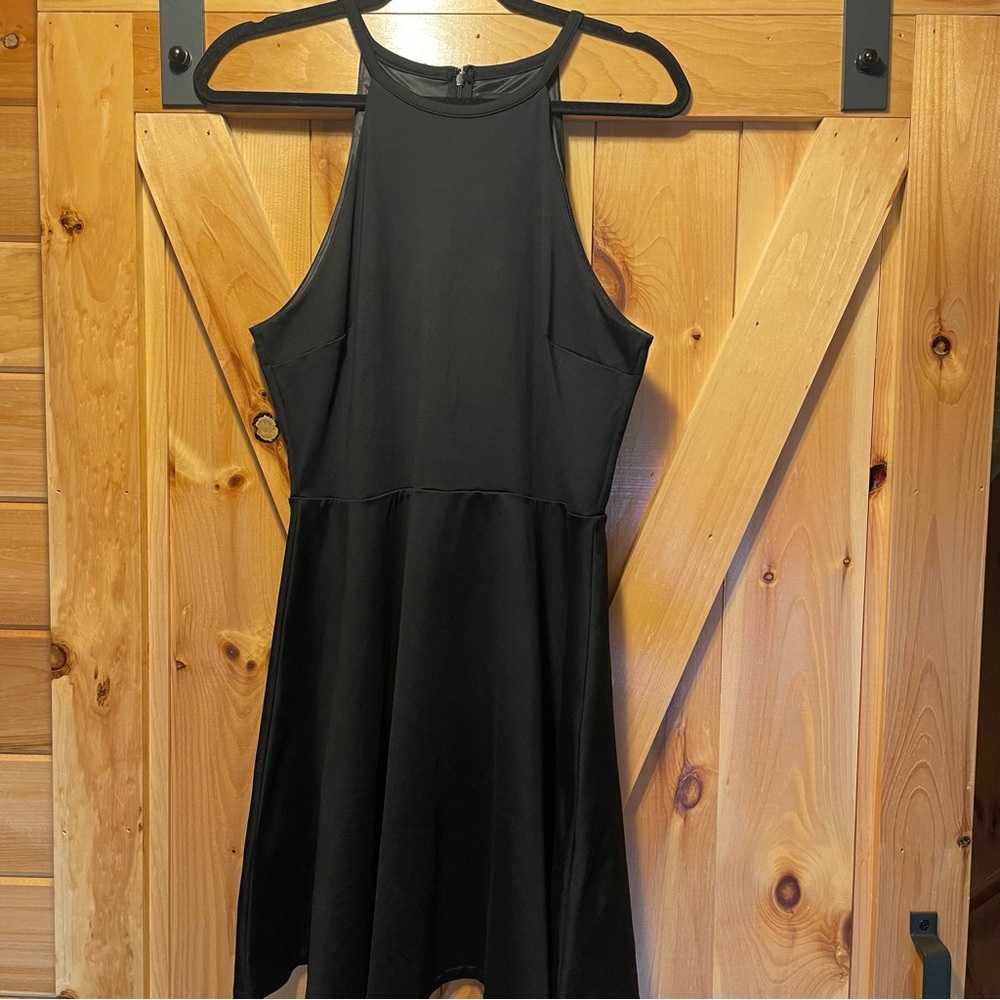 Black Halter Fit & Flare Dress, size large